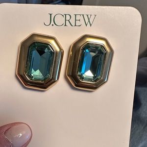 J.Crew Rectangle Faceted Stud Earrings, Blue/Green